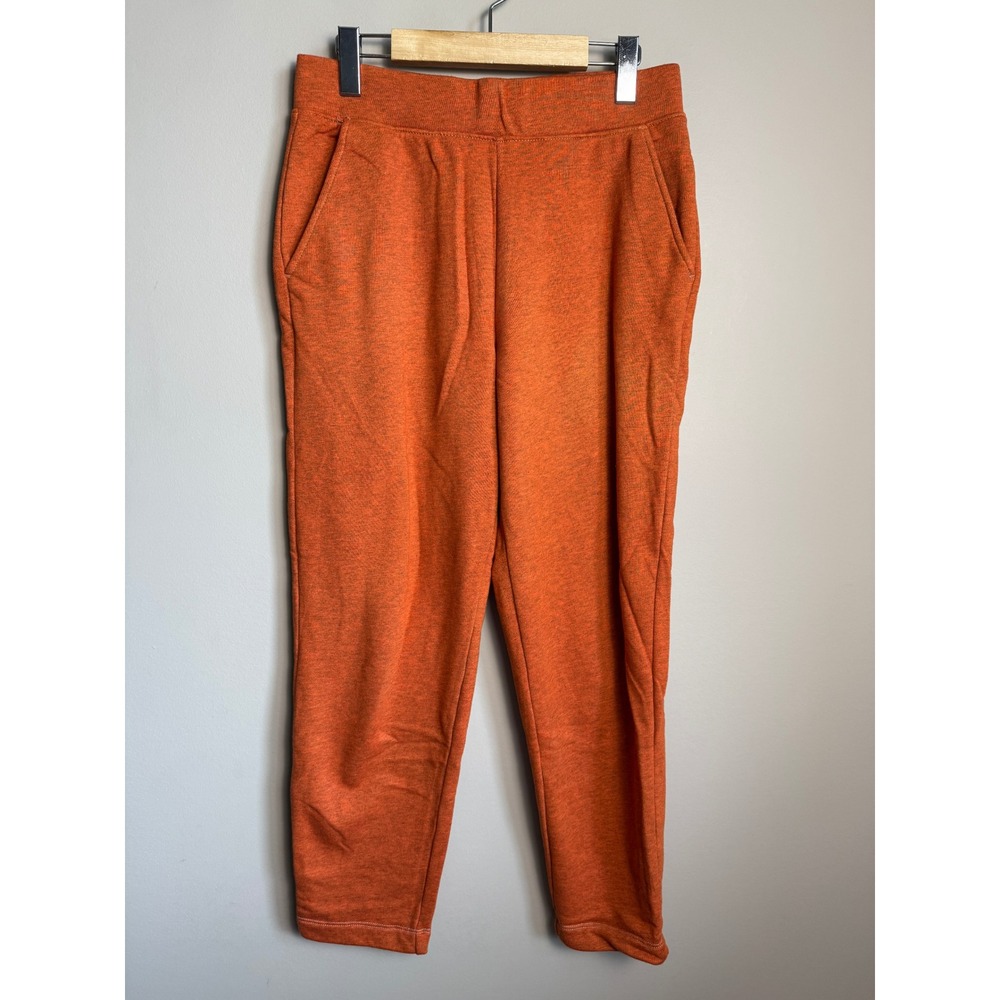 Lands End Serious Sweats Orange Jogger Sweatpants XS Athleisure Comfy Cozy Fall